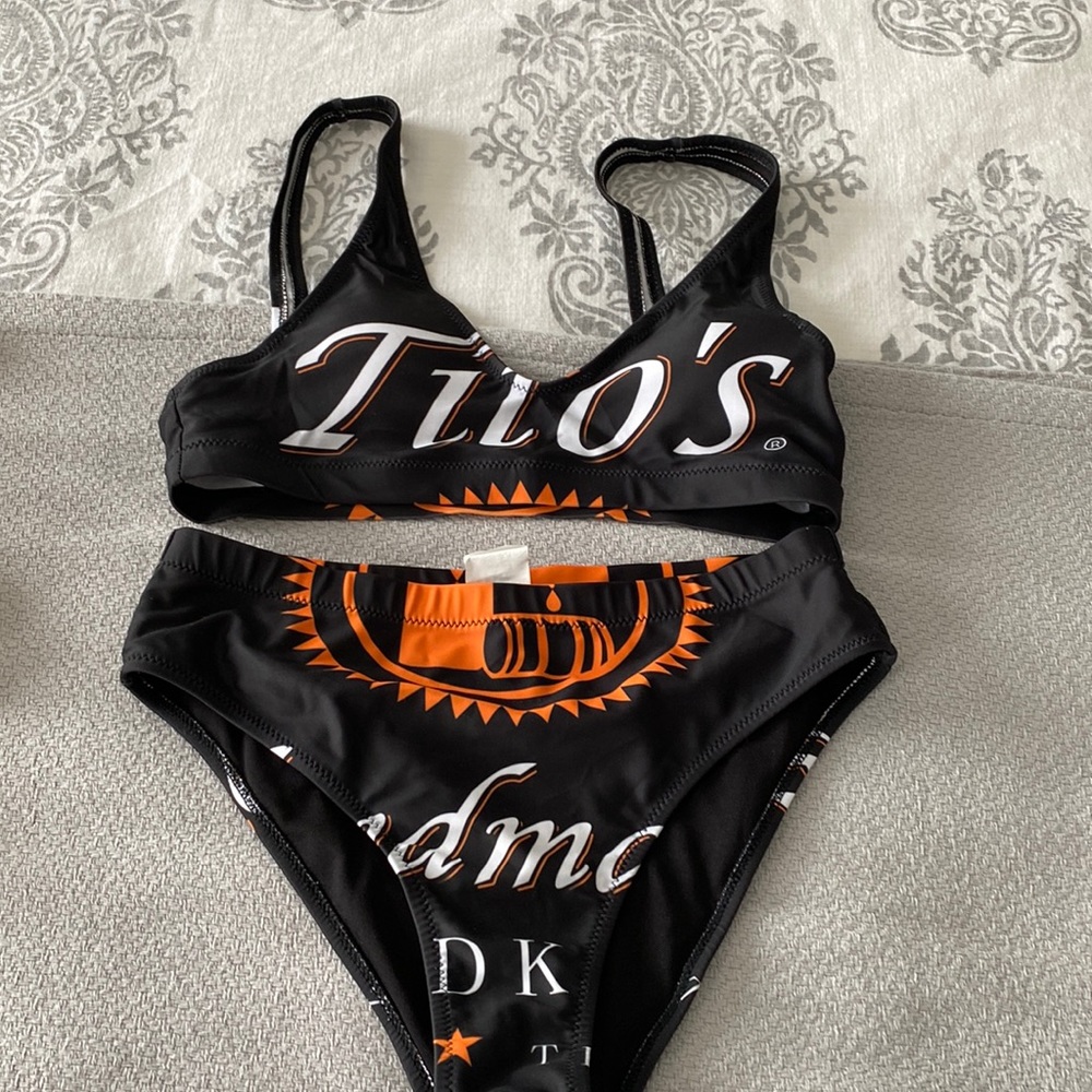 Black and Orange Bikini Set